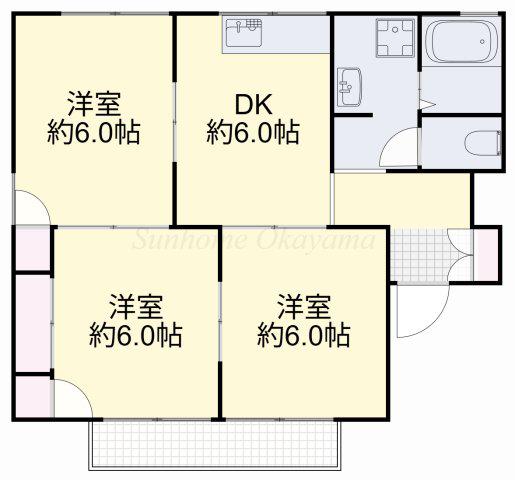 メゾンブランシェ(3DK/2階)の間取り写真