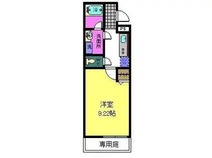 アビテ秋月南(1K/1階)の間取り写真