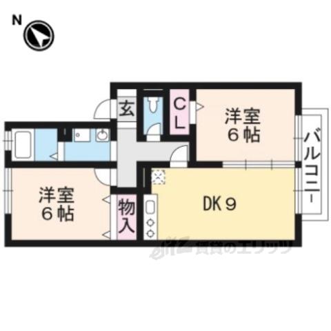 ピアーチェイマイ(2DK/2階)の間取り写真