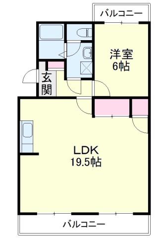 レジデンス曳馬(1LDK/3階)の間取り写真