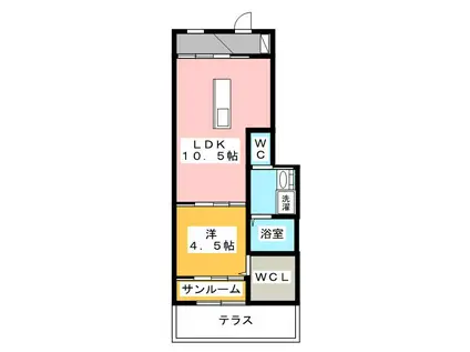 BABYS BREATH(1LDK/1階)の間取り写真