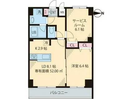 インペリアル パーク I(1SLDK/6階)の間取り写真
