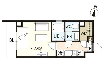 UMWELT BILD ZWEI(1K/4階)の間取り写真