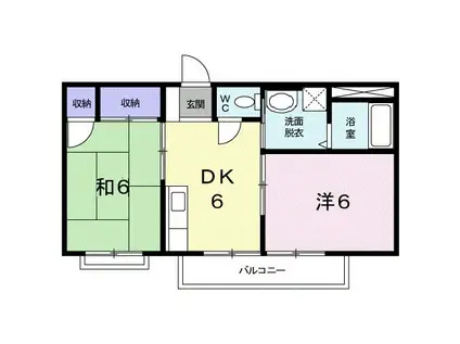 マロンガーデンT・K(2DK/2階)の間取り写真