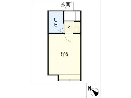 コスモ21御幸(1K/1階)の間取り写真