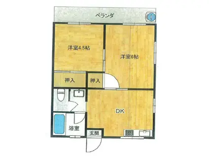 矢野マンション(2DK/3階)の間取り写真