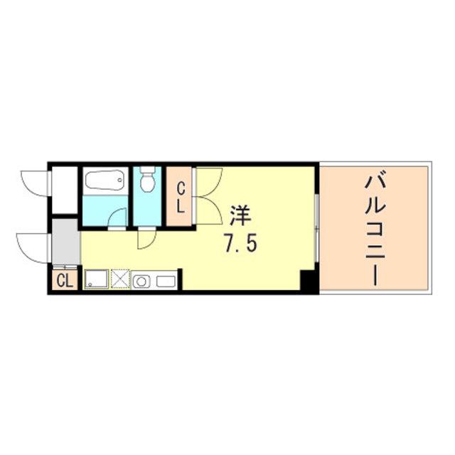 グッドライフ大津和I(ワンルーム/7階)の間取り写真