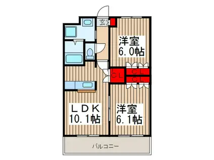 ディア フレンドKOIZUMI(2LDK/2階)の間取り写真
