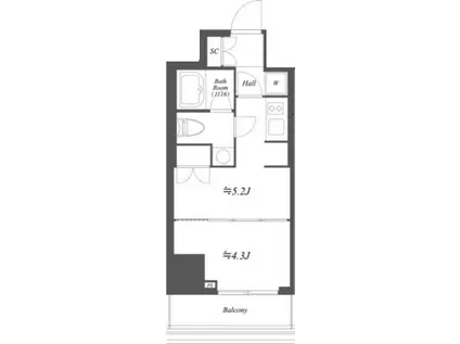 AIFLAT文京本駒込 AIFLAT文京本駒込(1DK/4階)の間取り写真