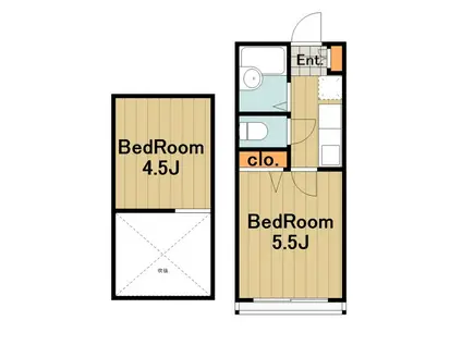 プレシャス古淵(1K/1階)の間取り写真