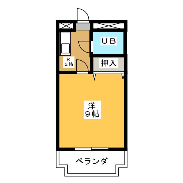 ミライフ室村町(1K/4階)の間取り写真