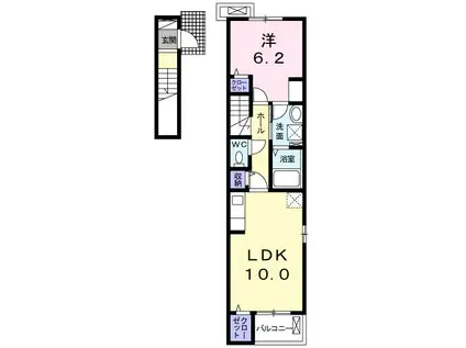グローリー渡町(1LDK/2階)の間取り写真
