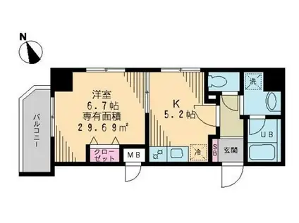 T`S GARDEN 葛西(1DK/3階)の間取り写真