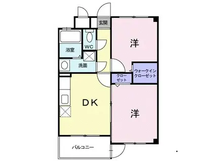 シャーメゾンガーデンズK C棟(2LDK/2階)の間取り写真