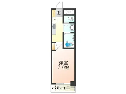 オーパスグラン阿倍野(1K/4階)の間取り写真