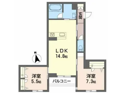 アルト フォンテ(2LDK/2階)の間取り写真