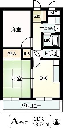ストーク利倉(2DK/4階)の間取り写真