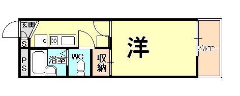 レオパレスDREAMSEEDI(1K/2階)の間取り写真