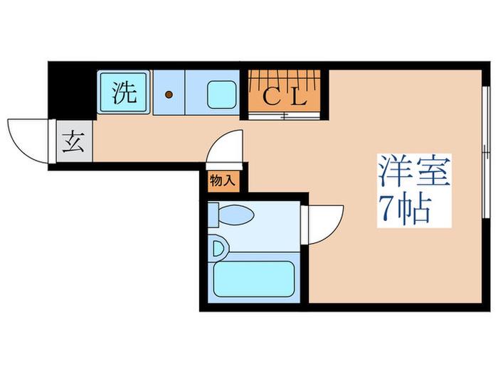アイビーコート(ワンルーム/2階)の間取り写真