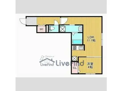 平岸5-13(1LDK/3階)の間取り写真