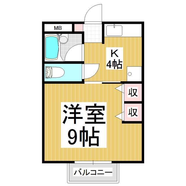サープラスJUN(1K/2階)の間取り写真