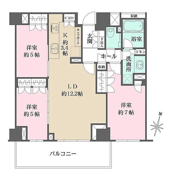 パークコート代々木初台(3LDK/3階)の間取り写真