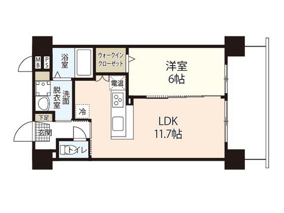 シティマンション衆楽(1LDK/3階)の間取り写真