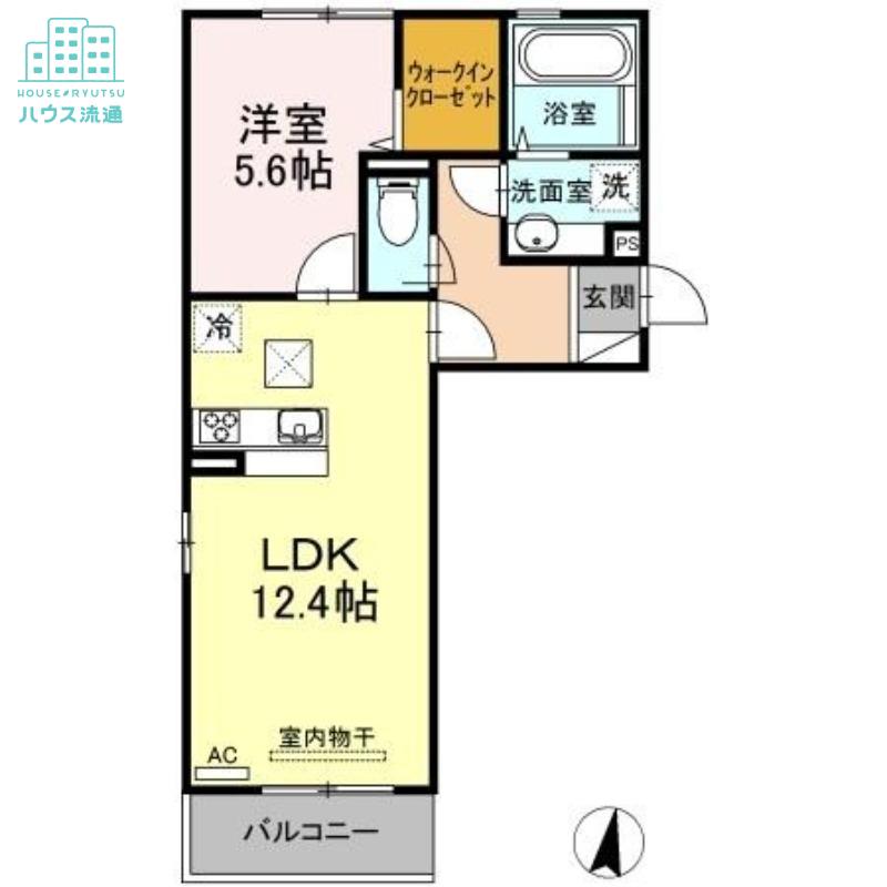 イストワールFIV(1LDK/1階)の間取り写真