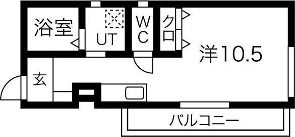 ラフィナート幡野(ワンルーム/3階)の間取り写真