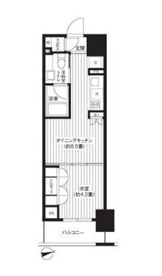レジディア新御徒町(1DK/7階)の間取り写真