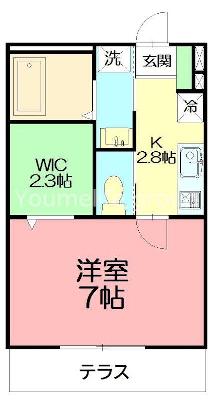 SMART湘南(1K/1階)の間取り写真