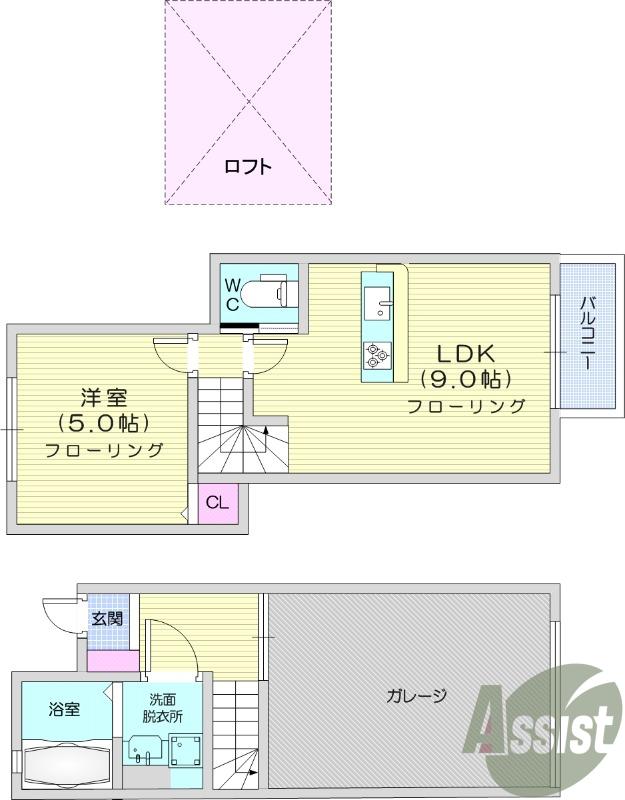 ARCREST(1LDK/1階)の間取り写真