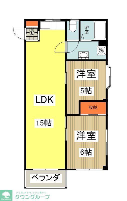 ハイムエスポワール(2LDK/2階)の間取り写真