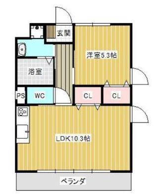 アーバンスタイル(1LDK/1階)の間取り写真