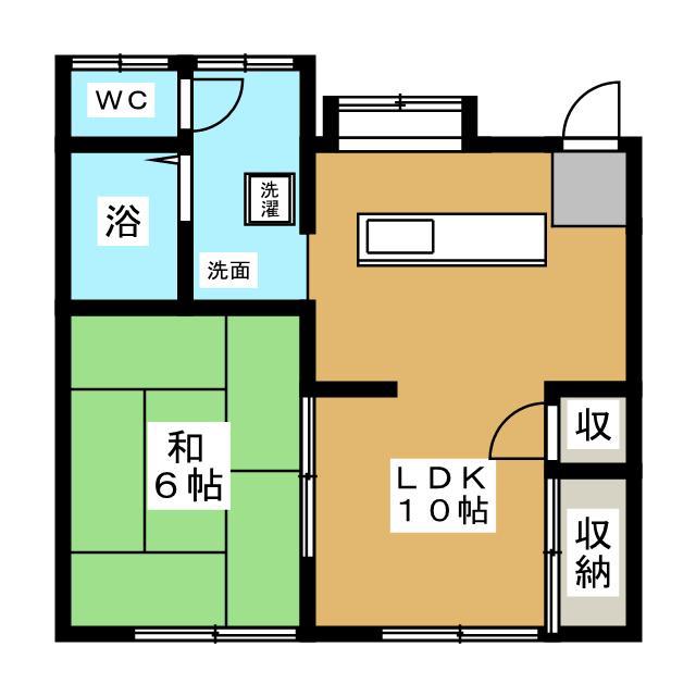 ハイツかいほう(1LDK/1階)の間取り写真