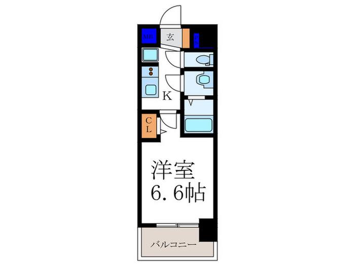 ファステート京都西院パール(1K/2階)の間取り写真