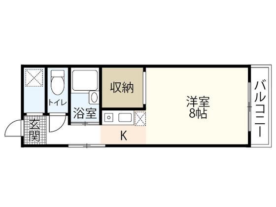MKビル十日市(ワンルーム/2階)の間取り写真