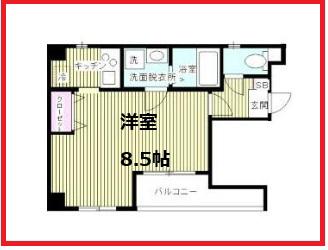 ボヌール新小岩(ワンルーム/4階)の間取り写真
