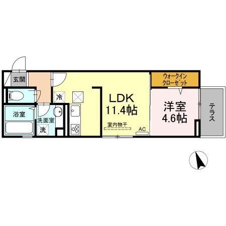 RECIENTE サウス(1LDK/1階)の間取り写真