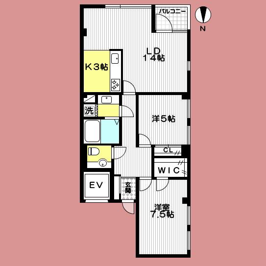パレエトワール(2LDK/2階)の間取り写真