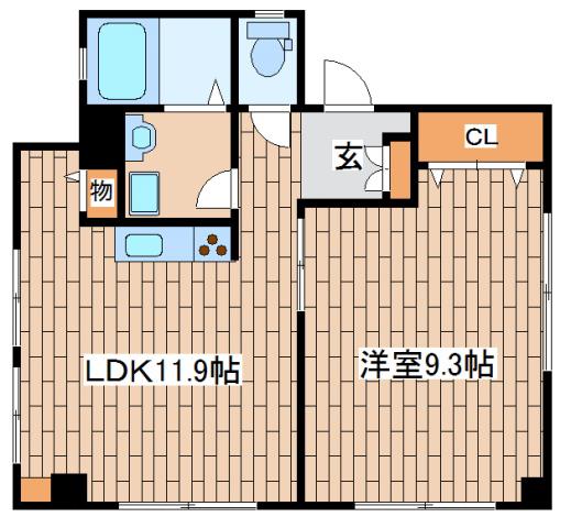 佳山ビル(1LDK/3階)の間取り写真
