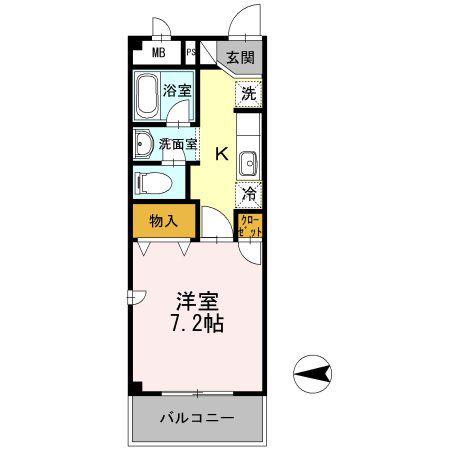 サマービレッジ(1K/2階)の間取り写真