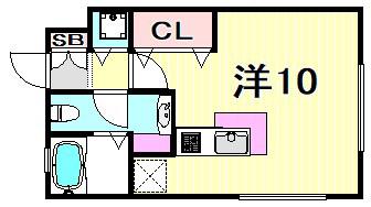 ブリストル(ワンルーム/3階)の間取り写真