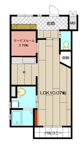 RIO CEREZO(1LDK/4階)の間取り写真
