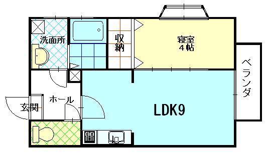 シティコーポ新屋(1LDK/2階)の間取り写真