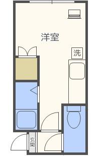 エーエムエスII(ワンルーム/2階)の間取り写真