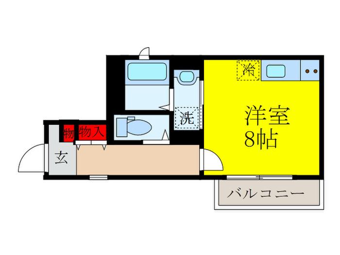 エ・カーサ(ワンルーム/3階)の間取り写真