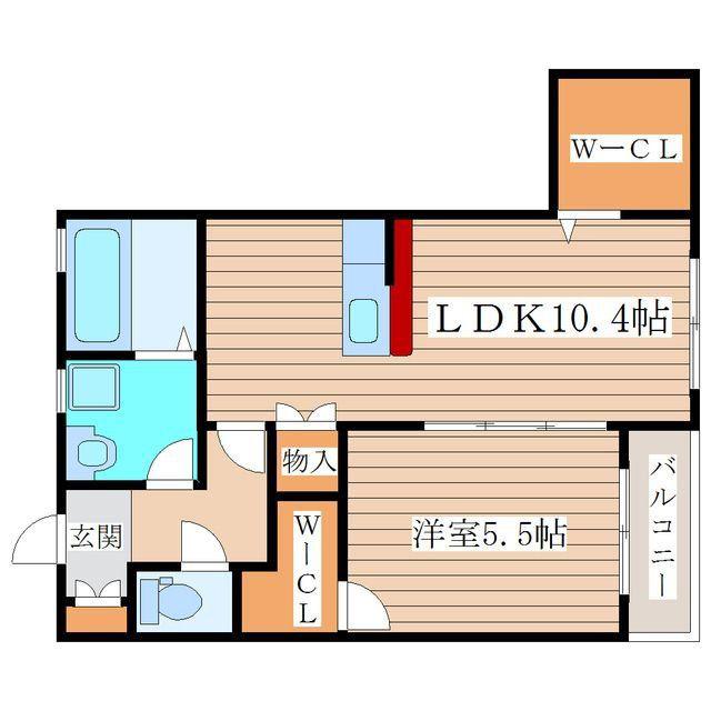 ビューライズあおばIII(1LDK/2階)の間取り写真
