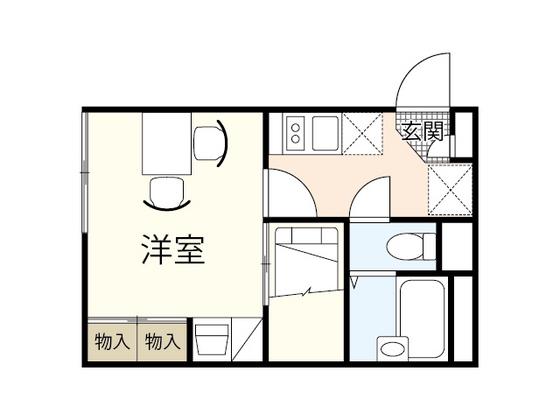 レオパレスミルラ(1K/2階)の間取り写真