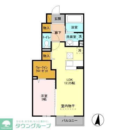 クオーレ(1LDK/1階)の間取り写真